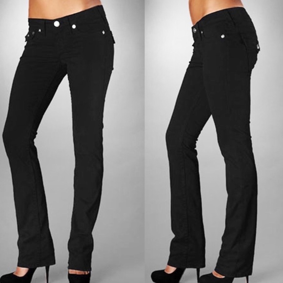 true religion black straight jeans